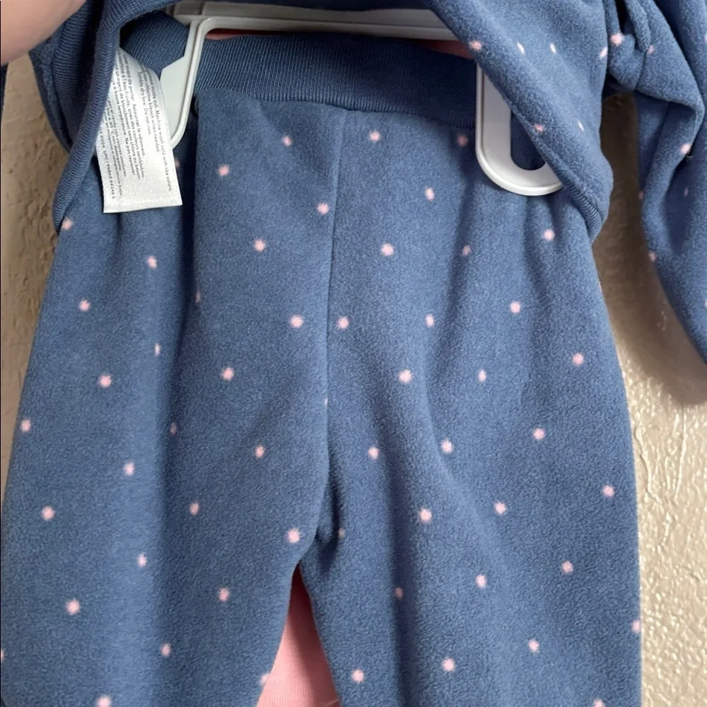 Baby Girl Carter’s Navy Heart 3-Piece Fleece Set 3mo Valentines